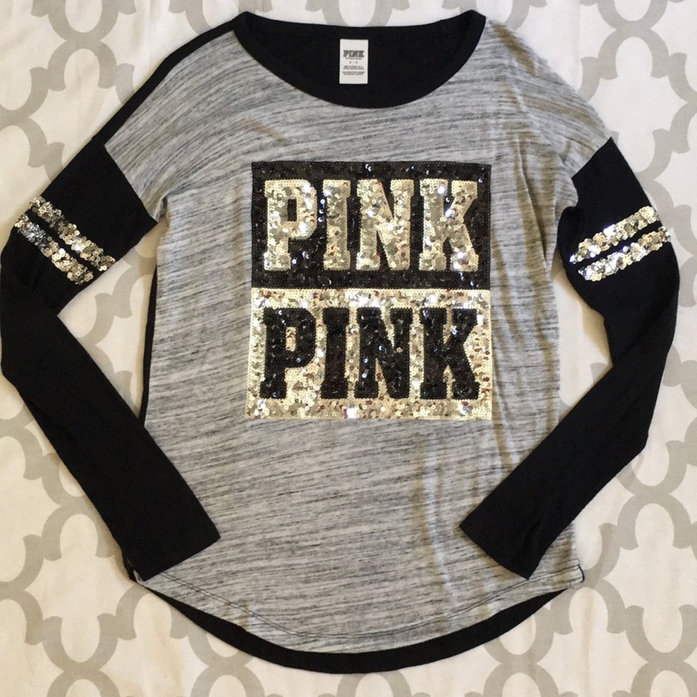 VICTORIA’S SECRET PINK SEQUIN LONG SLEEVE TOP